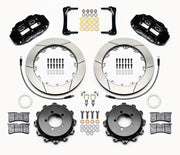 Wilwood rear brake kit for FR-S/BRZ/86/GR86, black Superlite 4R calipers and 12.88-inch slotted rotors laid out