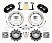 Wilwood rear brake kit for Impreza/Forester/9-2X, black Superlite 4R calipers and 12.88-inch slotted rotors laid out
