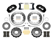 Wilwood front brake kit for MX-5 Miata, black Superlite 6R calipers and 12.88-inch slotted rotors laid out