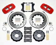 Wilwood front brake kit for G8, red AERO6 calipers and 14.25-inch drilled/slotted rotors laid out