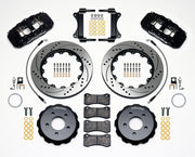 Wilwood front brake kit for G8, black AERO6 calipers and 14.25-inch drilled/slotted rotors laid out