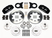 Wilwood front brake kit for listed 1970–1974 Ford/Mercury spindle applications, black Dynapro 6 calipers and 12.19-inch plain-face rotors laid out