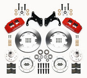 Wilwood front brake kit for Chevrolet, red Dynapro 6 calipers and 12.19-inch plain-face rotors laid out