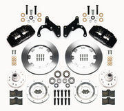 Wilwood front brake kit for Chevrolet, black Dynapro 6 calipers and 12.19-inch plain-face rotors laid out