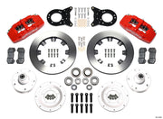 Wilwood front brake kit for listed 1963–1970 Ford/Mercury spindle applications, red Dynapro 6 calipers and 12.19-inch plain-face rotors laid out