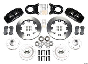 Wilwood front brake kit for listed 1963–1970 Ford/Mercury spindle applications, black Dynapro 6 calipers and 12.19-inch plain-face rotors laid out