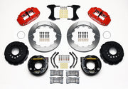 Wilwood rear brake kit for Chevrolet/Oldsmobile/Pontiac/Buick, red Superlite 4R calipers and 12.88-inch slotted rotors laid out