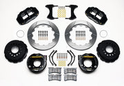 Wilwood rear brake kit for Chevrolet/Oldsmobile/Pontiac/Buick, black Superlite 4R calipers and 12.88-inch slotted rotors laid out