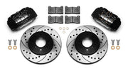 Wilwood front brake kit for Integra/Civic/Fit, black DPHA calipers and 10.32-inch drilled/slotted rotors laid out
