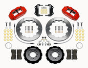 Wilwood front brake kit for Focus, red Superlite 6R calipers and 12.88-inch slotted rotors laid out