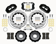 Wilwood front brake kit for Focus, black Superlite 6R calipers and 14.00-inch drilled/slotted rotors laid out