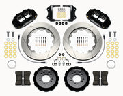 Wilwood front brake kit for Focus, black Superlite 6R calipers and 14.00-inch slotted rotors laid out