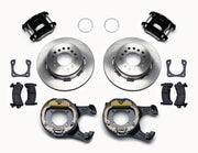 Wilwood rear brake kit for Chevrolet/Oldsmobile/Pontiac/Buick, black D154 calipers and 12.19-inch plain-face rotors laid out