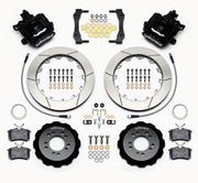 Wilwood rear brake kit for Focus, black Combination Parking Brake calipers and 12.88-inch slotted rotors laid out