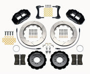 Wilwood front brake kit for Genesis Coupe, black Superlite 6R calipers and 13.06-inch slotted rotors laid out