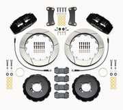 Wilwood front brake kit for Cooper, black Dynapro 6 calipers and 12.88-inch slotted rotors laid out
