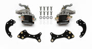 Wilwood MC4 brake kit: Pair of black MC4 mechanical calipers with visible silver lever mechanisms, four black adapter brackets and mounting fasteners; no rotors or hubs; for compatible 12.19-inch Pro Series rear brakes.