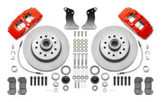Wilwood Chevy/GMC five-lug truck front kit layout with red Dynapro 6 calipers, 11.86-inch plain-face rotors, integral rotor/hubs, pads, bearings and brackets