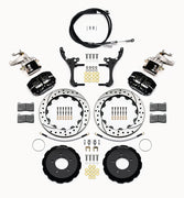 Wilwood NC MX-5 Miata rear MC4 kit layout with black Narrow Dynapro Radial calipers, 12.88-inch drilled-and-slotted rotors, MC4 parking calipers, hats, pads and brackets