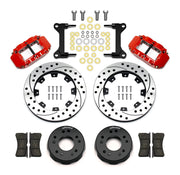 Wilwood C10 modular Pro Drop 12.19-inch front kit layout with red Superlite 6R calipers, 12.19-inch drilled-and-slotted rotors, aluminum hats, pads and mounting brackets