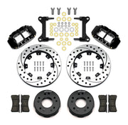 Wilwood C10 modular Pro Drop 12.19-inch front kit layout with black Superlite 6R calipers, 12.19-inch drilled-and-slotted rotors, aluminum hats, pads and mounting brackets