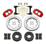 Wilwood C10 modular Pro Drop 12.19-inch front kit layout with red Superlite 6R calipers, 12.19-inch GT-slotted rotors, aluminum hats, pads and mounting brackets