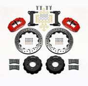 Wilwood C10 modular Pro Drop 13.06-inch front kit layout with red Superlite 6R calipers, 13.06-inch drilled-and-slotted rotors, aluminum hats, pads and mounting brackets