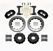Wilwood C10 modular Pro Drop 13.06-inch front kit layout with black Superlite 6R calipers, 13.06-inch drilled-and-slotted rotors, aluminum hats, pads and mounting brackets