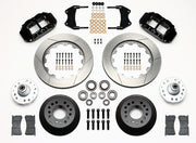 Wilwood black ProSpindle front kit with slotted rotor rings, separate hats, hubs, bearings, seals, pads and mounting brackets