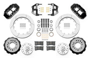Wilwood black CPP Tri-Five 12.88-inch front kit with slotted rotor rings, separate hats, hubs, bearings, seals, pads and mounting brackets