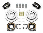 Wilwood black Big Ford 2.36-inch-offset rear kit with plain-face parking-hat rotors, internal parking-shoe assemblies, service calipers, pads and brackets