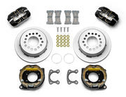 Wilwood black Small Ford 2.66-inch-offset rear kit with plain-face parking-hat rotors, internal parking-shoe assemblies, service calipers, pads and brackets