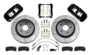 Wilwood Ram 1500 rear 15.00-inch GT-slotted brake kit layout with black AERO4 calipers, one-piece rotors, pads, brackets, flexlines and fasteners