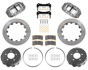 Wilwood gray anodized rear brake kit for Corvette C5/C6 and Cadillac XLR race applications, laid out with slotted 13.00-inch rotors, hats, pads, brackets and hardware