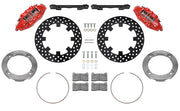 Wilwood red rear brake kit for Honda Talon UTV4 applications, laid out with dynamic drilled 11.25-inch rotors, adapters, pads, caliper brackets and fasteners