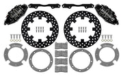 Wilwood black rear brake kit for Can-Am Maverick X3 UTV4 applications, laid out with dynamic drilled 11.25-inch rotors, adapters, pads, caliper brackets and fasteners