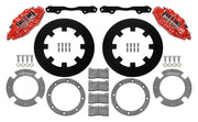 Wilwood red rear brake kit for Can-Am Maverick X3 UTV4 applications, laid out with dynamic undrilled 11.25-inch rotors, adapters, pads, caliper brackets and fasteners