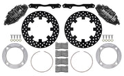Wilwood black front brake kit for Polaris RZR Turbo and Pro XP UTV6 applications, laid out with dynamic drilled 11.25-inch rotors, adapters, pads, caliper brackets and fasteners