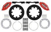Wilwood red front brake kit for Polaris RZR Turbo and Pro XP UTV6 applications, laid out with dynamic undrilled 11.25-inch rotors, adapters, pads, caliper brackets and fasteners