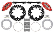 Wilwood red front brake kit for Polaris RZR 1000 and RS1 UTV6 applications, laid out with dynamic drilled 11.25-inch rotors, adapters, pads, caliper brackets and fasteners