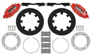 Wilwood red front brake kit for Polaris RZR 1000 and RS1 UTV6 applications, laid out with dynamic undrilled 11.25-inch rotors, adapters, pads, caliper brackets and fasteners