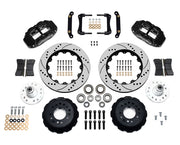 Wilwood front FNSL6R brake kit for No Limit ZG 14-inch conversion: Two black FNSL6R calipers, drilled and slotted rotor rings, separate black hats, silver hubs, bearings, seals, pads, brackets and hardware laid out.