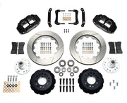Wilwood front FNSL6R brake kit for No Limit ZG 14-inch conversion: Two black FNSL6R calipers, slotted rotor rings, separate black hats, silver hubs, bearings, seals, pads, brackets and hardware laid out.