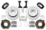 Wilwood G-Body rear 12.19-inch plain face brake kit layout with black Dynalite calipers and rotors, pads and fasteners and internal parking-brake assemblies