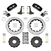 Wilwood custom C7-upright rear 14.00-inch brake kit, black AERO4 and MC4 calipers with srp drilled & slotted rings and hats