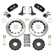 Wilwood custom C7-upright rear 14.00-inch brake kit, black AERO4 and MC4 calipers with gt slotted rings and hats