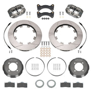 Wilwood Mazda Miata NA/NB front brake kit with anodized Dynapro-ST calipers and 11.75-inch slotted rotors, laid out with hats, rotors, pads, flexlines, caliper brackets and fasteners
