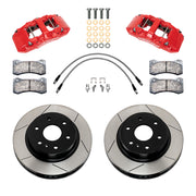 Wilwood Mercedes-Benz Sprinter 2500 front brake kit with red AERODM calipers and 13.25-inch slotted rotors, laid out with pads, flexlines and mounting fasteners