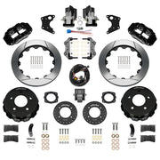Wilwood rear Forged Narrow Superlite 4R kit components for C1500, black calipers and 12.88-inch gt slotted rotors, with electric parking calipers