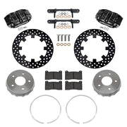 Wilwood front NDPR kit components for Polaris RZR Pro R/Turbo R, black calipers and 11.25-inch drilled rotors
